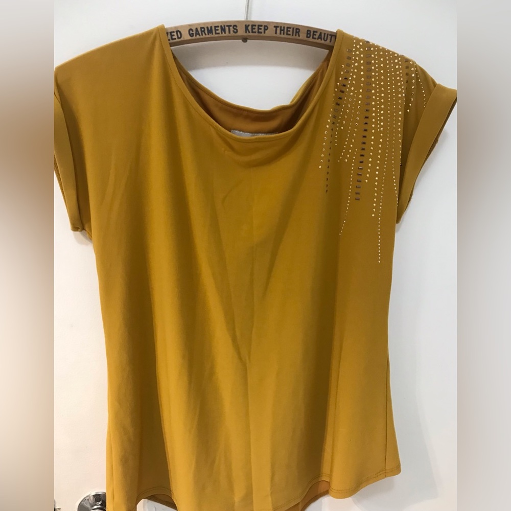 Beautiful mustard blouse from Joseph Ribkoff- never worn